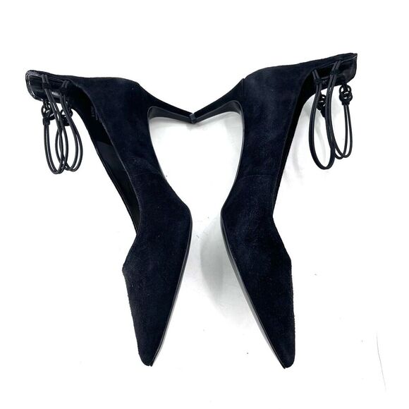 Nine West Sawtelle Black Suede Ankle Strap Kitten Heel Pumps - Picture 5 of 10